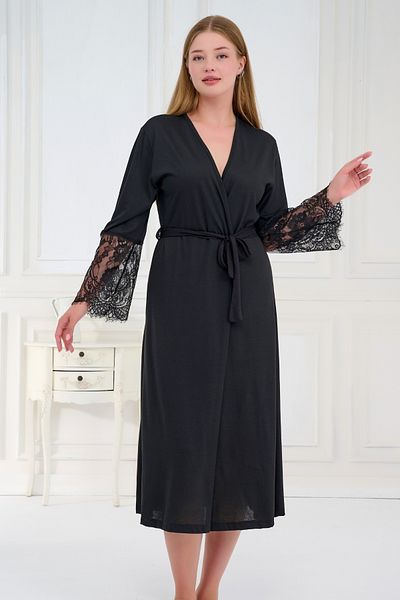 Emose Lace Belted Long Dressing Gown