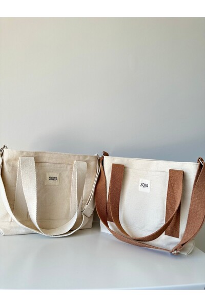 Sowa Collection 2'li Kanvas Çıtçıtlı Çanta Ayarlanabilir Çapraz Askılı Kadın El Ve Omuz Çantası