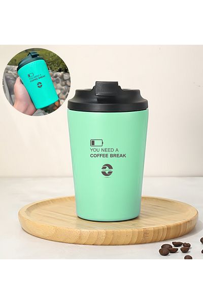 Omran Cart 12oz Coffee Travel Mug – Seafoam Green, Insulated, Leakproof, Reusable Cup