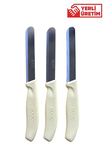 Rooc Set of 3 Ultra Sharp Serrated Knives, 22 cm 100% Guaranteed Stainless Steel