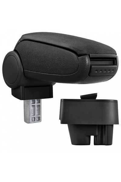 DELUXETUNING Car armrest Peugeot 207 2006-2015, black, imitation leather