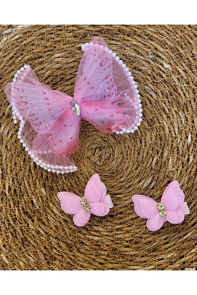 LO ADORO 3Pcs Girls Children Butterfly Barrette for School Buckle Summer Barrette Baby Barrette Kilips