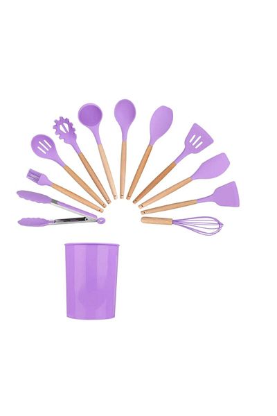 victiny 12-Piece Wooden and Silicone Kitchen Utensil Set