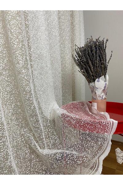 Home Örme Jakar Kumaş ,Kum Desenli Tül Perde Kırışmaz Ütü İstemez Her Odaya U...