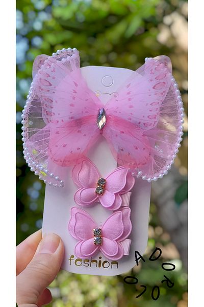 LO ADORO 3Pcs Girls Children Butterfly Barrette for School Buckle Summer Barrette Baby Barrette Kilips