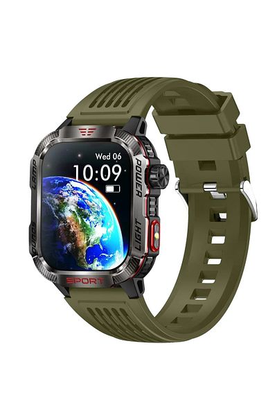 TechGS Men's Military Style Watch, TechGS®, 600 mAh Battery, 2.01 Inch Screen, Menu in Romanian
