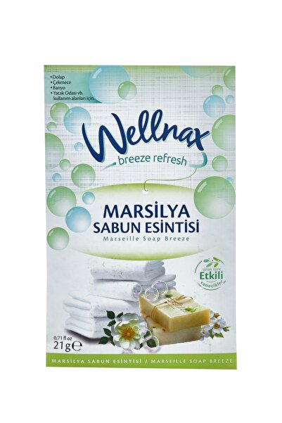 Wellnax breeze refresh ( 2 ADET ) Marsilya Sabun & Buket Tazeliği | Dolap Ve Çekmece Kokusu | Rutubet Önleyici Kese Kokusu