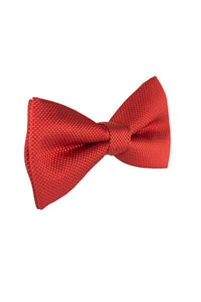 NEWTONE Classic Satin Bow Tie with Fine Texture, Red Glossy