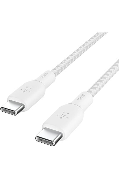 Belkin كابل USB من النوع C إلى C، توصيل طاقة 100 وات، كابل شاحن USB C 2.0 معت...