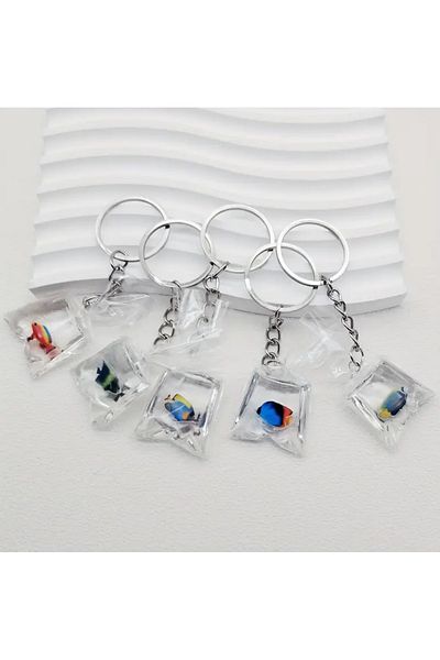Kawaii Fish Keychain Charm in a Bag with Vivid Appearance