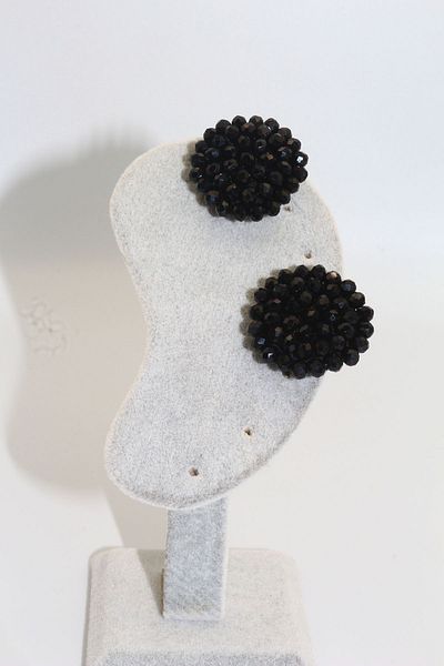 MOSSMOUR Shiny Stone Beaded Round Earrings – Sparkling Handmade Design