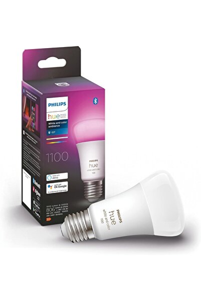 Philips Hue مصباح ذكي أبيض وهادئ - 75 واط (1100 لومن) E27، بلوتوث، أليكسا/جوج...