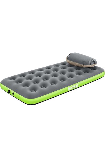 BESTWAY Single Air Mattress | Portable Fast Inflatable Outdoor Airbed with Storage Bag Pump, Roll &