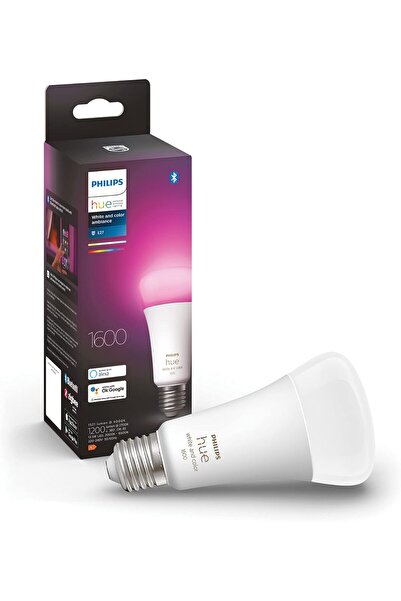 Philips Hue لمبة LED ذكية E27 بقوة 1600 لومن (ما يعادل 100 واط)، إضاءة بيضاء ...