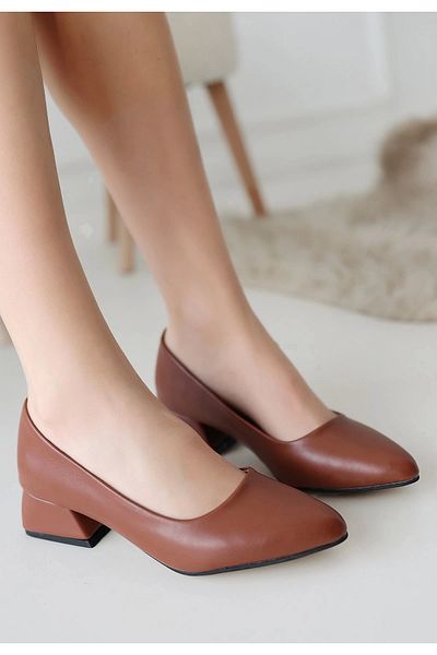 Işıltı kidss Desniy Tan Skin Heeled Shoes