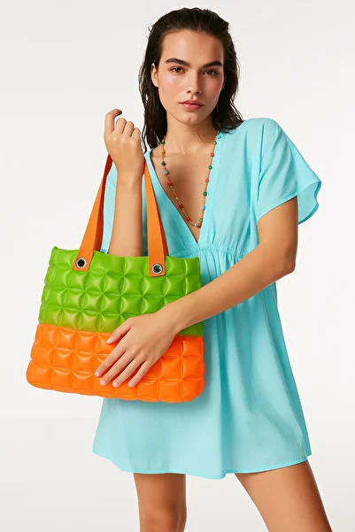 louisiana polo Women's Beach Bag Orange Green Inflatable Shoulder Bag Plj03