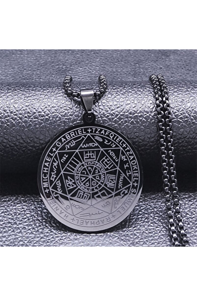 Choice5 qian A BK 60 BOX Seven Archangels Amulet Stainless Steel Necklaces Me...