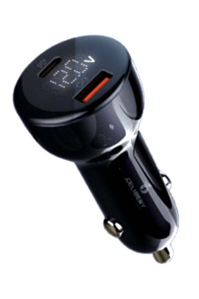 celibery 100W Super Fast Car Charger with Dual USB Ports and USB-C Cable