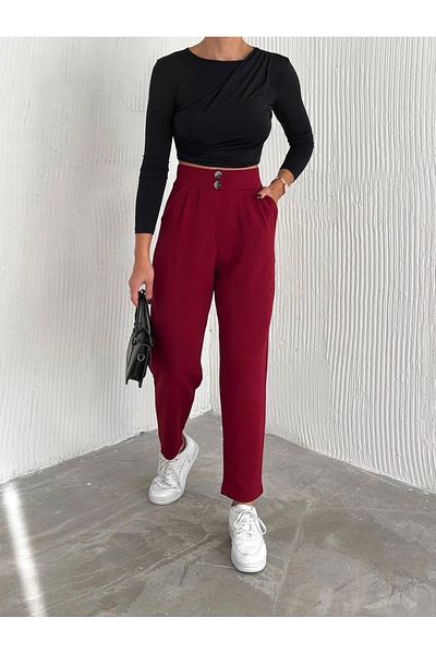 Işıltı kidss Knitted Crepe Pants Double Button