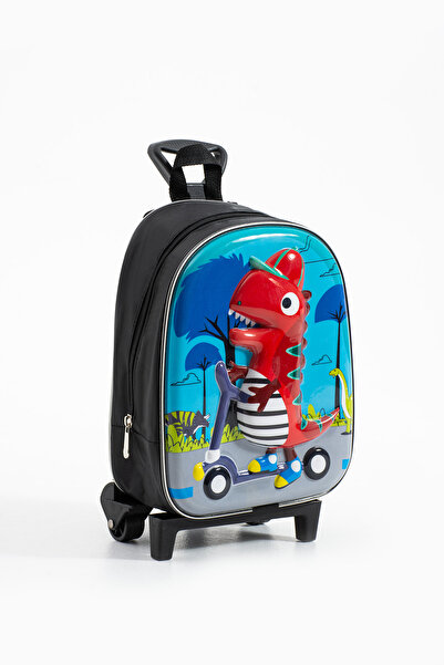 Kingston Hill Dinozor Kabartmalı Çekçekli Anaokul/Kreş Çantası