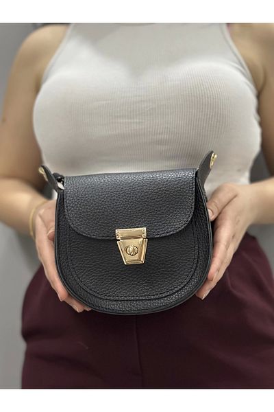 Işıltı kidss Classic Flap Black Skin Bag