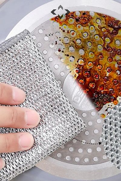 MAİN SHOP Wire Dishwashing Cloth Oil and Dirt Remover Wire Anti-Scratch Dishwashing Wire 1 Piece M-602