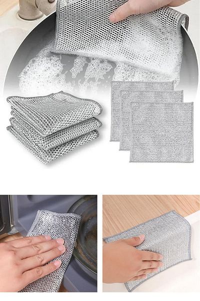 MAİN SHOP Anti-Scratch Wire Dishcloth Dishwashing Cloth Steel Wire Dish Towel 1 Piece M-602