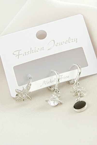 Angel Of Life 3 Pieces Star Zircon Stone Earrings
