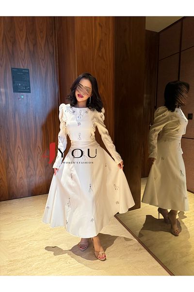 4YOU Off-white dress with sequins
