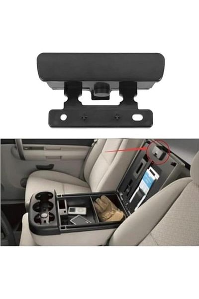 Generic Center Console Armrest Latch Cover Replacement, Universal Car Storage Box Lock Clip, Black - GMC Yuk