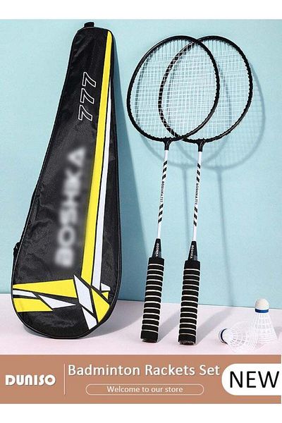 fun zone DUNISO Badminton Rackets Set 2 Player Lightweight with 3 Shuttlecocks and Bag