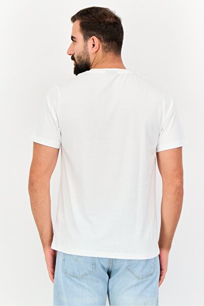 Nautica Men Crew Neck Short Sleeve Brand Logo T-Shirt, White