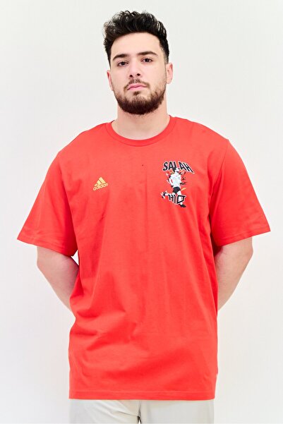 adidas Men Sportswear Fit Short Sleeve Mo Salah Soccer T-Shirt, Red