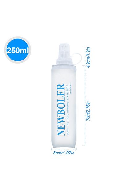 Choice BOT002-250 150/250/300/500/750ml Outdoor Collapsible Silicone Bite Size Water Bottle Running Camping