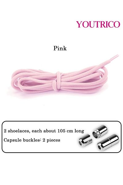 Youtrico Elastic No-Tie Shoelaces with Metal Capsule - Single Pair (1.05m)