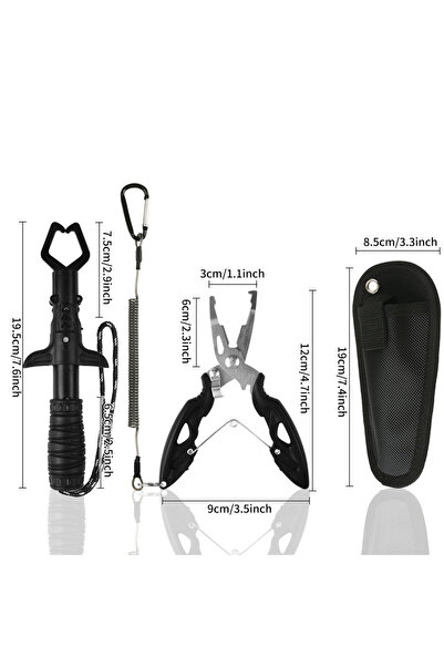 Choice مجموعة كماشة ومقبض صيد أسود متعدد الوظائف لإزالة خطافات الصيد، ومناسبة...