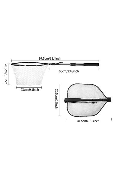 Choice 41-97cm Retractable Landing Fishing Net 190cm-55cm with Telescoping Pole Handle Foldable Freshwater