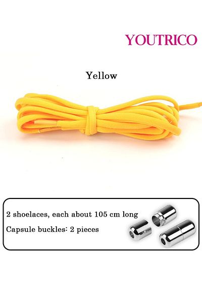 Youtrico Elastic No-Tie Shoelaces with Metal Capsule - Single Pair (1.05m)