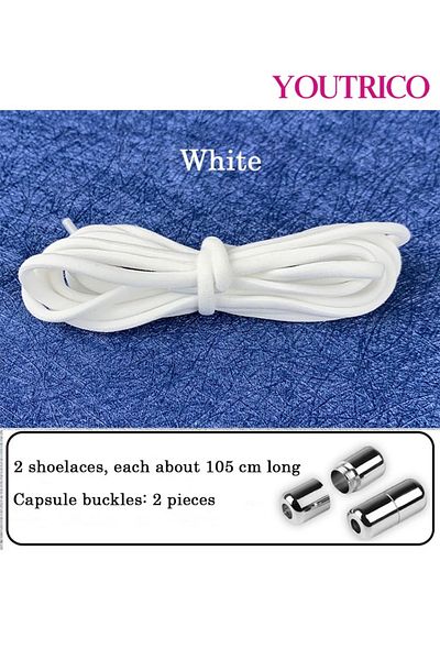 Youtrico Elastic No-Tie Shoelaces with Metal Capsule - Single Pair (1.05m)