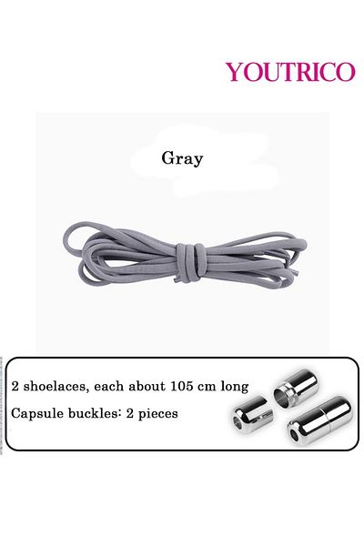 Youtrico Elastic No-Tie Shoelaces with Metal Capsule - Single Pair (1.05m)