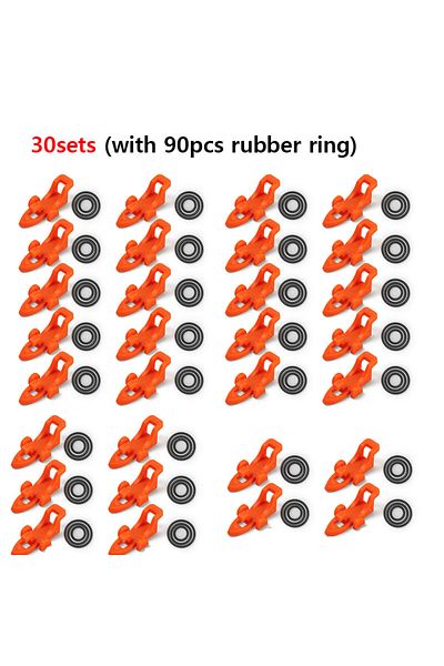 Choice (30sets)Orange LINNHUE 20-30pcs Fishing Rod Pole Hook Keeper Lure Bait Holder Lure Accessories Jig H