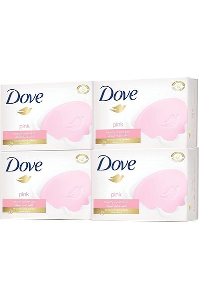 Dove Moisturising Soap Bar Nourishing Formula for All Skin Types, Pink with ¼ Moisturising Cream, 1