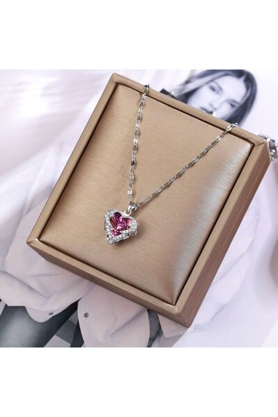 Choice 3001 silver Top Luxury Colorful Crystal Ocean Heart Pendant Necklace F...