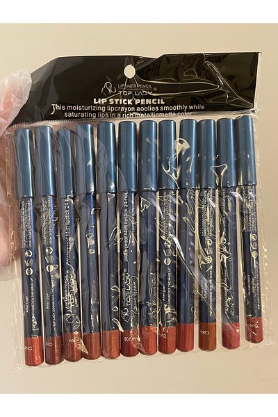 Top Lady TOP LADY Professional Lip Liner Set with 12 Assorted Colors to Suit All Lipstick Shades.