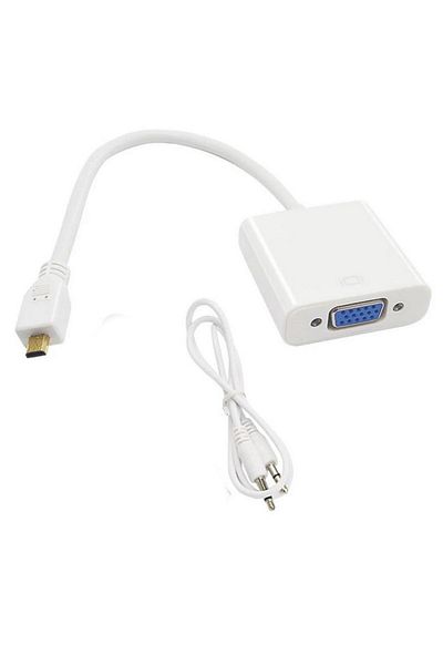 OEM Micro HDMI - VGA adapter, gold-plated plugs, audio cable included