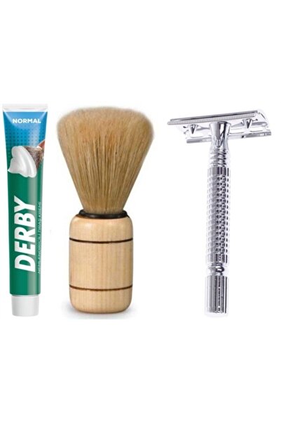 efmues Βούρτσα κρέμας ξυρίσματος Premium Σετ ξυρίσματος με ξυραφάκι