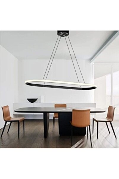 Lzy Avize Store Eclipse Siyah Elips Modern Sarkıt LED Avize | Yemek Masası ve...