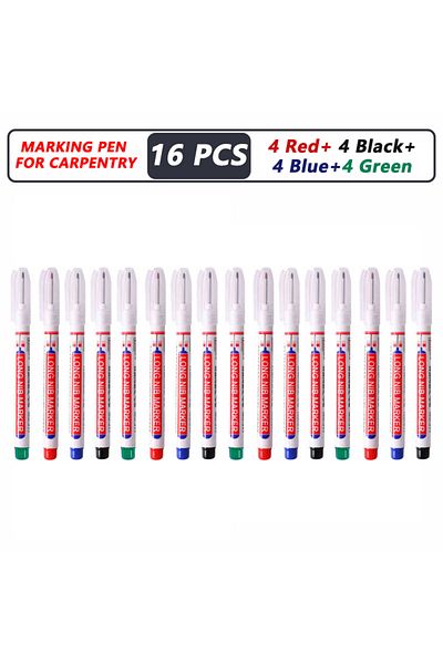 Choice 16 PCS-4 Color Mix 4-40Pcs 20mm Deep Hole Long Nib Head Marker For Metal Perforating Pen Waterproof