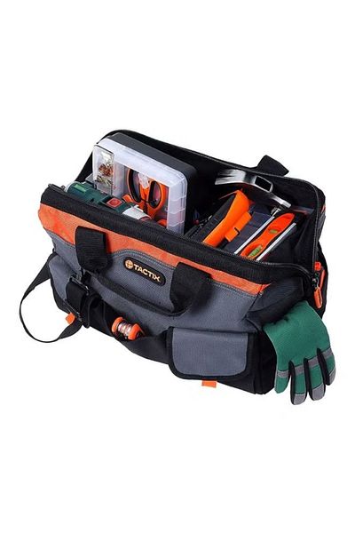 Tactix 16-Inch Gate Mouth Tool Bag, Size: 40.5 x 28 x 30.5 cm