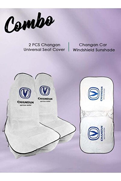 CHANGAN غطاء حماية مقعد السيارة من الغبار والأوساخ، طقم من قطعتين، أبيض وواقي...